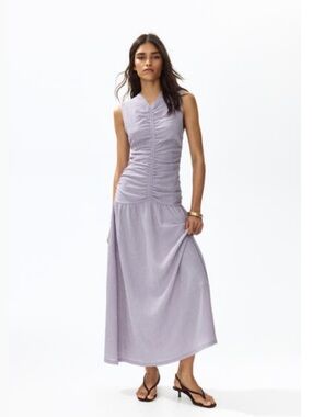 H&M Lavender Ruched Maxi Dress NWT